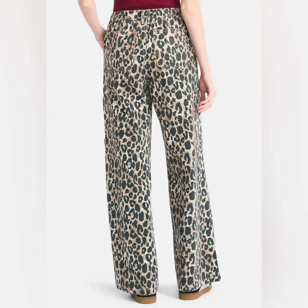 No Boundaries Leopard Animal Print Women's Cargo Wide Leg Pants - XL - Picture 4 of 7